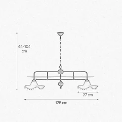 Pendelleuchte 2-flammig in Bronze Antik Weiß E27 Messing Glas