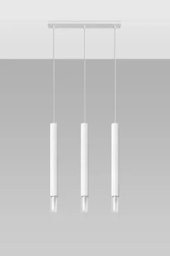 Pendelleuchte 3-flammig Metall Glas Weiß B: 45 cm