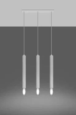 Pendelleuchte 3-flammig Metall Glas Weiß B: 45 cm