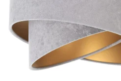 Pendelleuchte 3-flammig Schwarz Grau Gold E27 Velours Optik