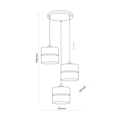 Pendelleuchte 3-flammig Stoff Jute Boho E27 Modern
