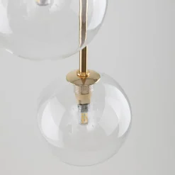 Pendelleuchte 3-flammig verstellbar Glas Metall Ø 25 cm G9