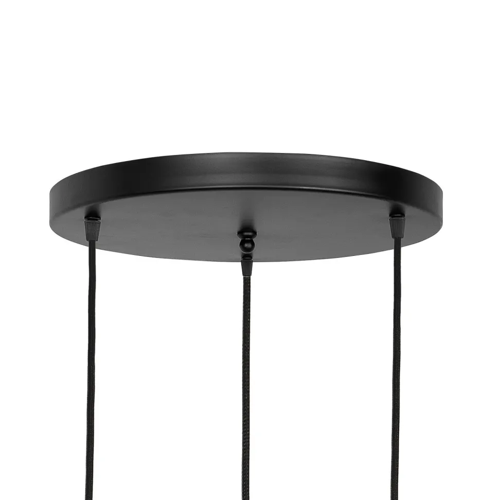 Pendelleuchte 3-flammig verstellbar Messing Eisen Glas Ø 45 cm