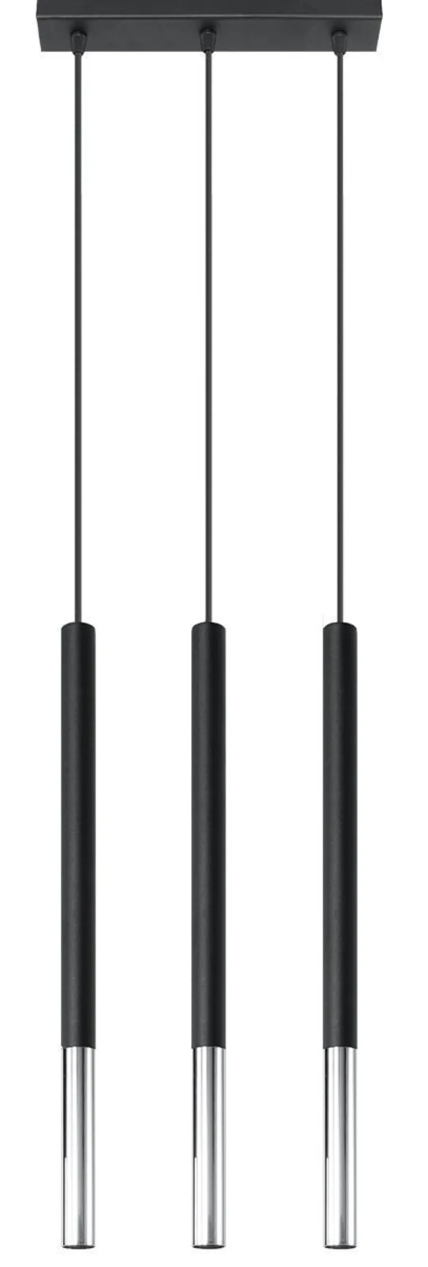 Pendelleuchte GALKA 3-flammig verstellbar Schwarz Chrom