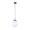 Pendelleuchte Glas Kugel Ø 25 cm Schwarz Weiß E27 BRYCE