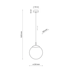 Pendelleuchte Glas Kugel Ø 25 cm Schwarz Weiß E27 BRYCE