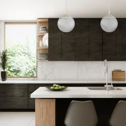 Pendelleuchte Glas Kugel Ø 21 cm in Gold verstellbar