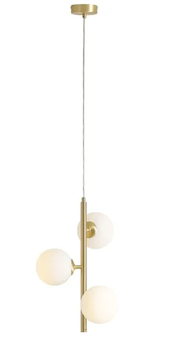 Pendelleuchte Glas Kugeln B:34 cm E27 elegant in Messing