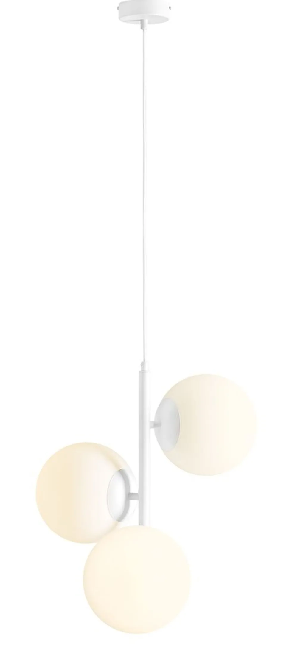 Pendelleuchte Glas Kugeln Weiß B:46 cm E27 gemütlich