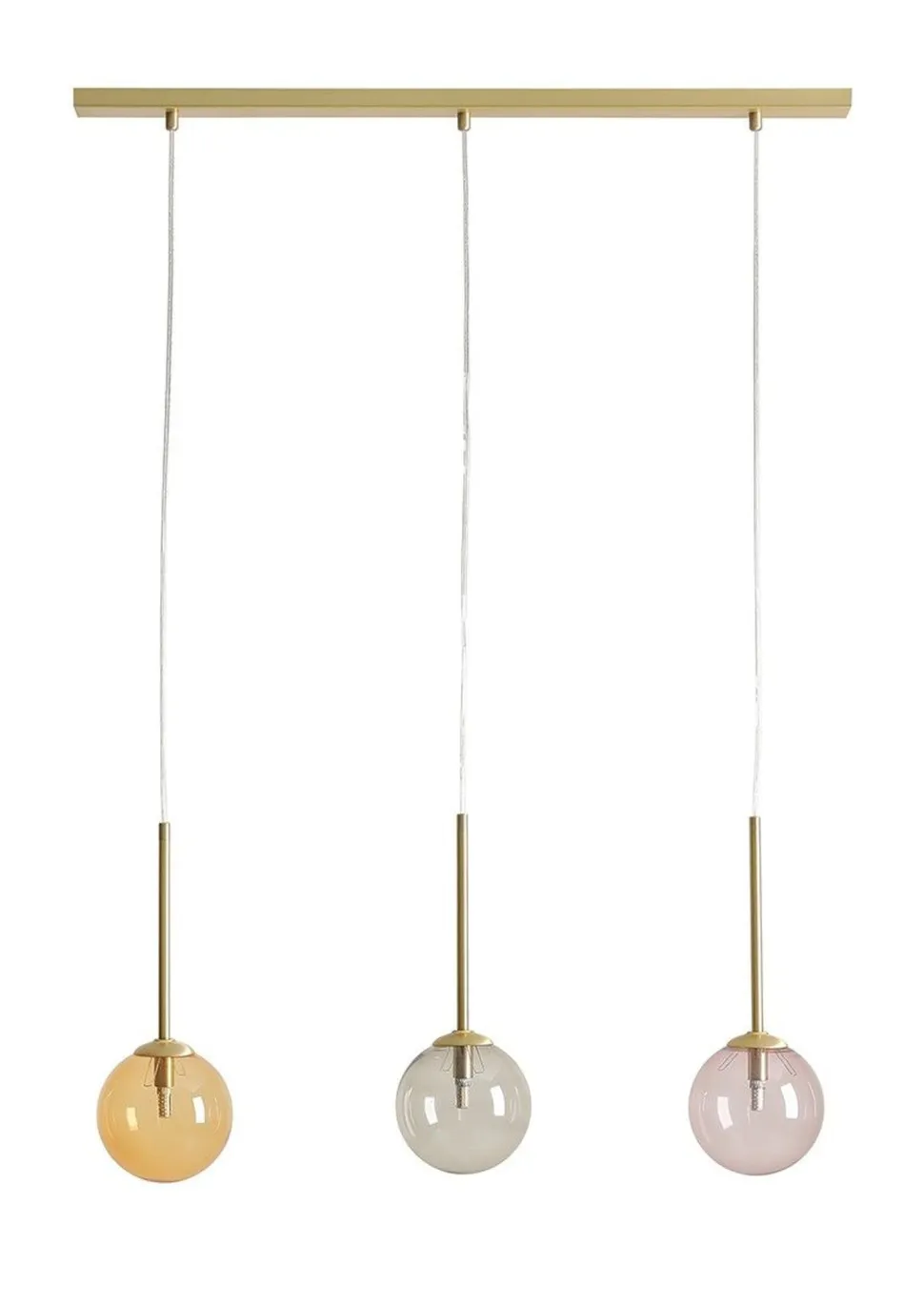 Pendelleuchte Glas Metall G9 in Gold Schwarz Bernstein