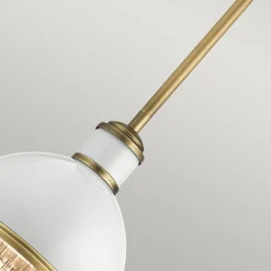 Pendelleuchte Glas Metall E27 Ø 20,4 cm in Messing Weiß