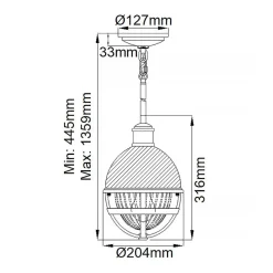 Pendelleuchte Glas Metall E27 Ø 20,4 cm in Messing Weiß