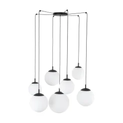 Pendelleuchte Glas Metall B: 400 cm verstellbar 7x E27 XXL