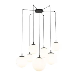 Pendelleuchte Glas Metall B: 400 cm verstellbar 7x E27 XXL