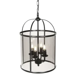 Pendelleuchte Glas Metall Schwarz Rauchgrau B:31 cm E14