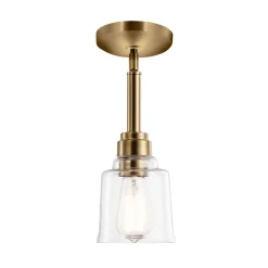 Pendelleuchte Glas Metall Ø 12,4 cm Vintage in Messing
