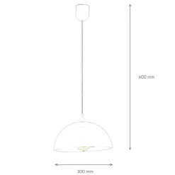 Pendelleuchte Glas Rot Weiß rund Retro Küche Esstisch