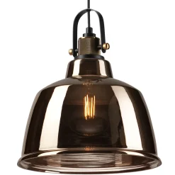 Pendelleuchte Glas Schirm Industrial Vintage E27