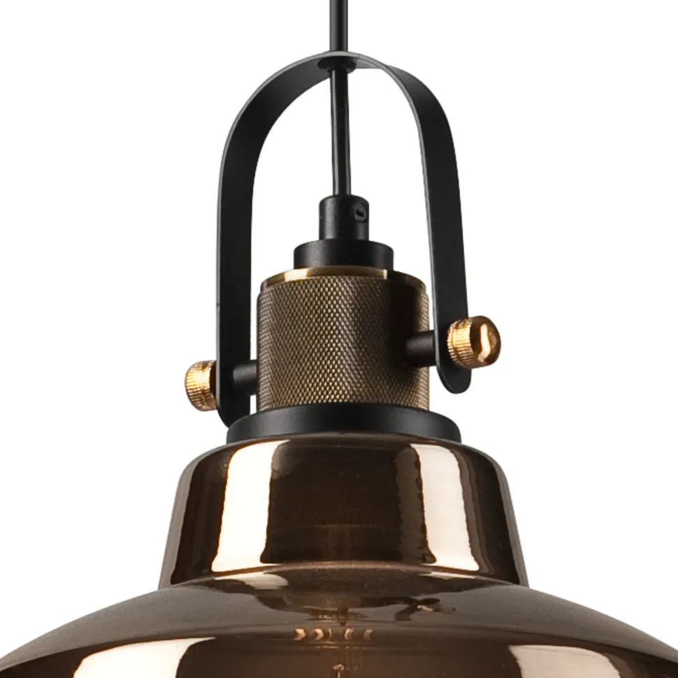 Pendelleuchte Glas Schirm Industrial Vintage E27