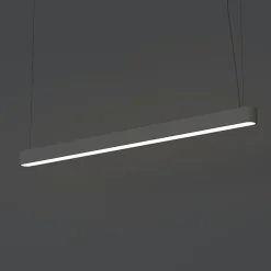 Pendelleuchte Grau T8 LED mit 3000 K warmweiß B: 125 cm lang