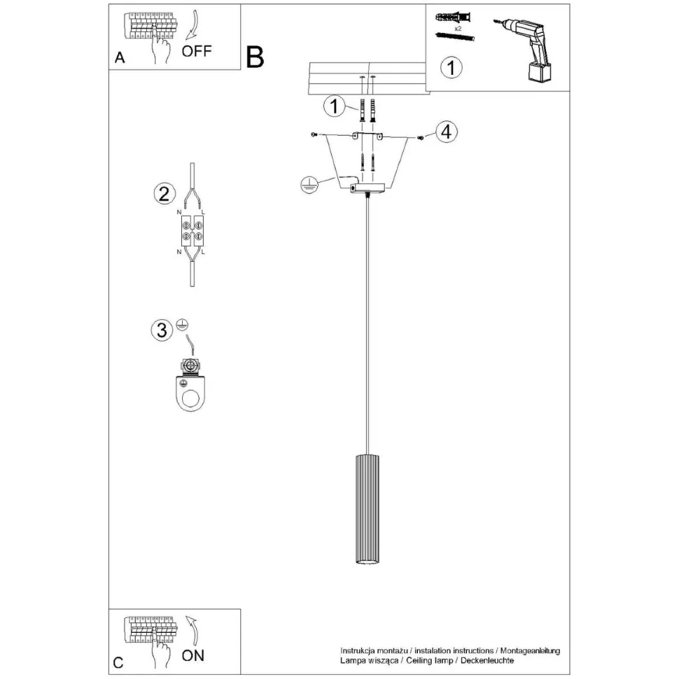 Pendelleuchte Grün schmal B: 8 cm H: max. 118 cm GU10 Modern