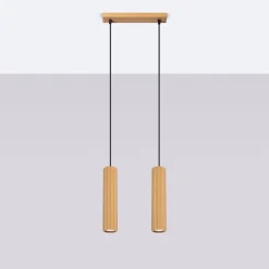 Pendelleuchte GU10 2-flammig aus Aluminium B: 30 cm in Gold