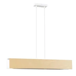 Pendelleuchte Holz Metall verstellbar 3x E27 Natur Weiß