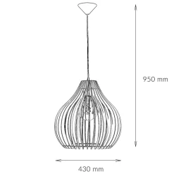 Pendelleuchte Holz rund Ø43cm Modern wohnlich NIGILIA