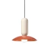 Pendelleuchte Keramik E27 D: 40 cm Creme Orange rund