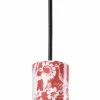 Pendelleuchte Keramik E27 D: 5,5 cm rund Rot Muster