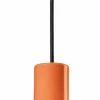 Pendelleuchte Keramik E27 rund D: 5,5 cm Orange Retro