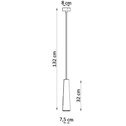 Pendelleuchte Keramik Weiß bemalbar Ø 7,5 cm schmal