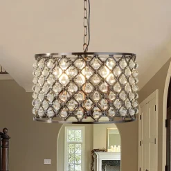 Pendelleuchte Kristall Ø 38 cm 3x E14 in Kupfer antik