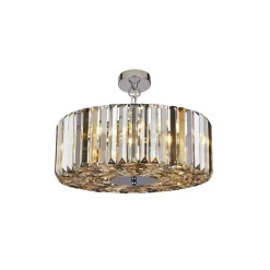 Pendelleuchte Kristall rund D: 50 cm 5x E27 Art Déco