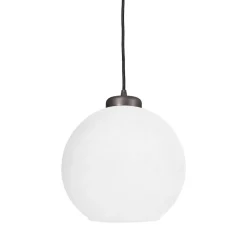 Pendelleuchte Kugel Ø 24 cm Messing Glas E27 in Bronze Weiß