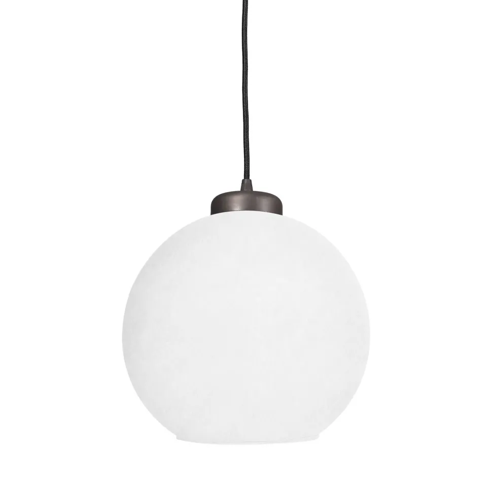 Pendelleuchte Kugel Ø 24 cm Messing Glas E27 in Bronze Weiß