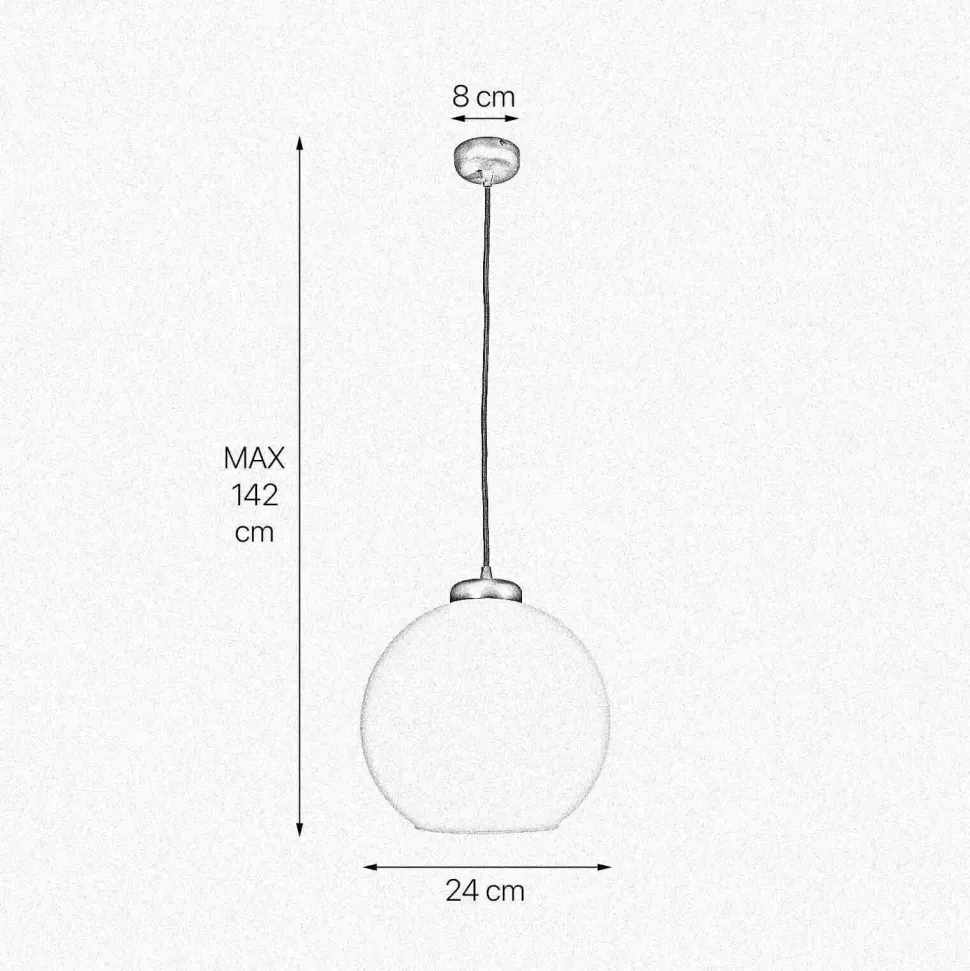 Pendelleuchte Kugel Ø 24 cm Messing Glas E27 in Bronze Weiß