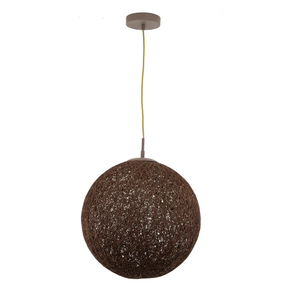 Pendelleuchte Kugel Geflecht Braun rund Ø 39 cm Metall