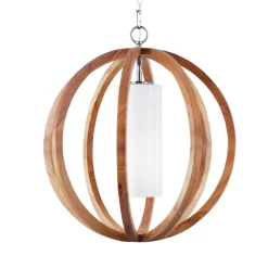 Pendelleuchte Kugel Holz Glas Esszimmer Wohnzimmer