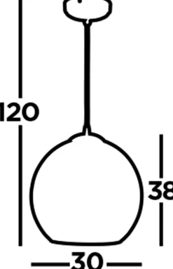 Pendelleuchte Kugel Schirm Ø 30 cm Glas E27 H: max. 1,2 m