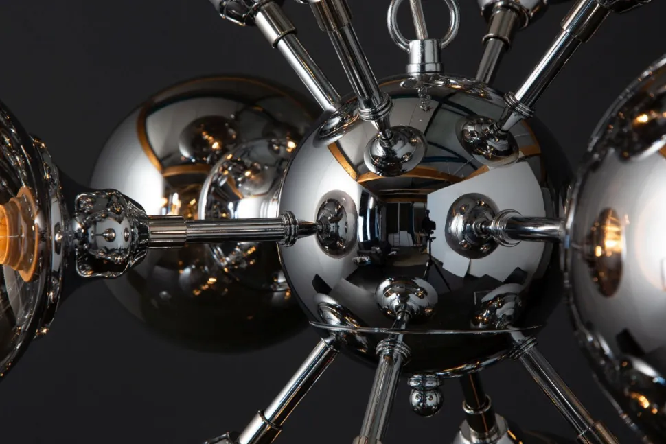 Pendelleuchte Kugel Schirme in Silber Modern Design