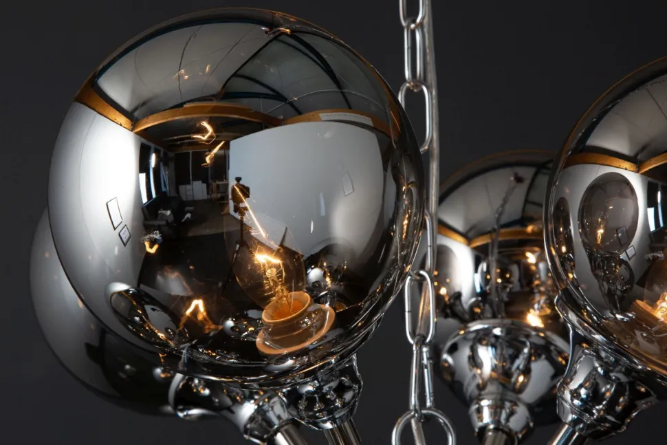 Pendelleuchte Kugel Schirme in Silber Modern Design