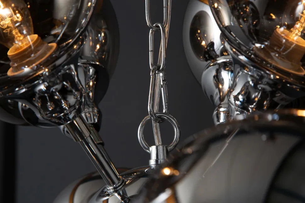 Pendelleuchte Kugel Schirme in Silber Modern Design