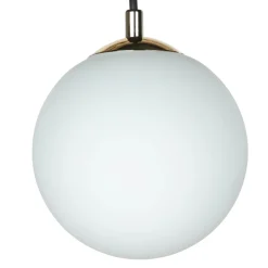 Pendelleuchte Kugelschirm Schwarz Weiß Gold E14