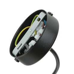 Pendelleuchte Kugelschirm Schwarz Weiß Gold E14