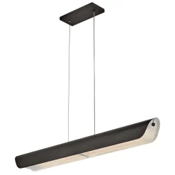 Pendelleuchte LED 116,8 cm lang Metall Glas Schwarz Modern