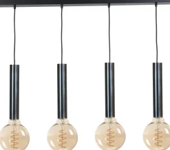 Pendelleuchte Metall 4-flammig Schwarz für E27