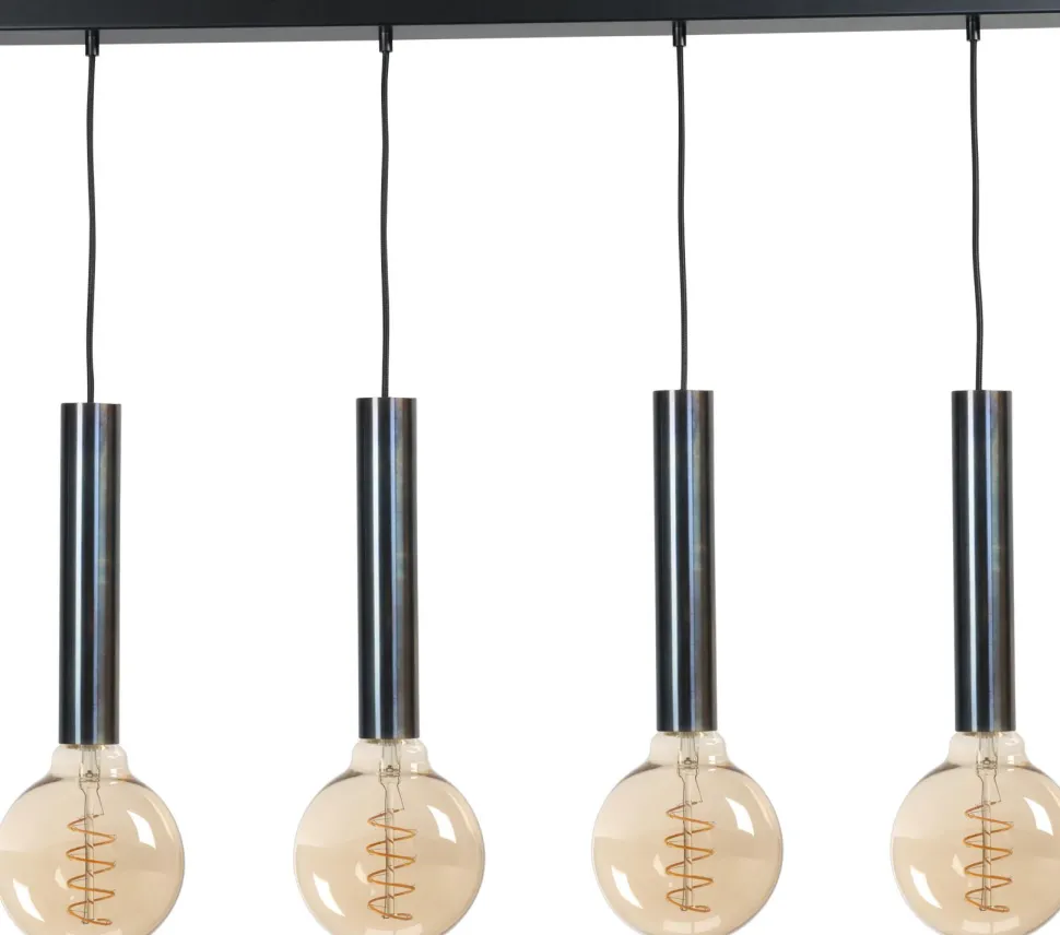 Pendelleuchte Metall 4-flammig Schwarz für E27