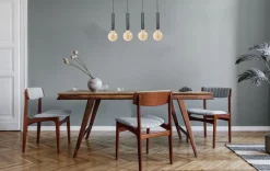 Pendelleuchte Metall 4-flammig Schwarz für E27