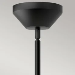 Pendelleuchte Metall Glas D: 35,8 cm rund Schwarz Weiß